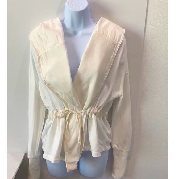 Young Fabulous & Broke White Drawstring Oversized Hooded Jacket - Picture 1 of 11
